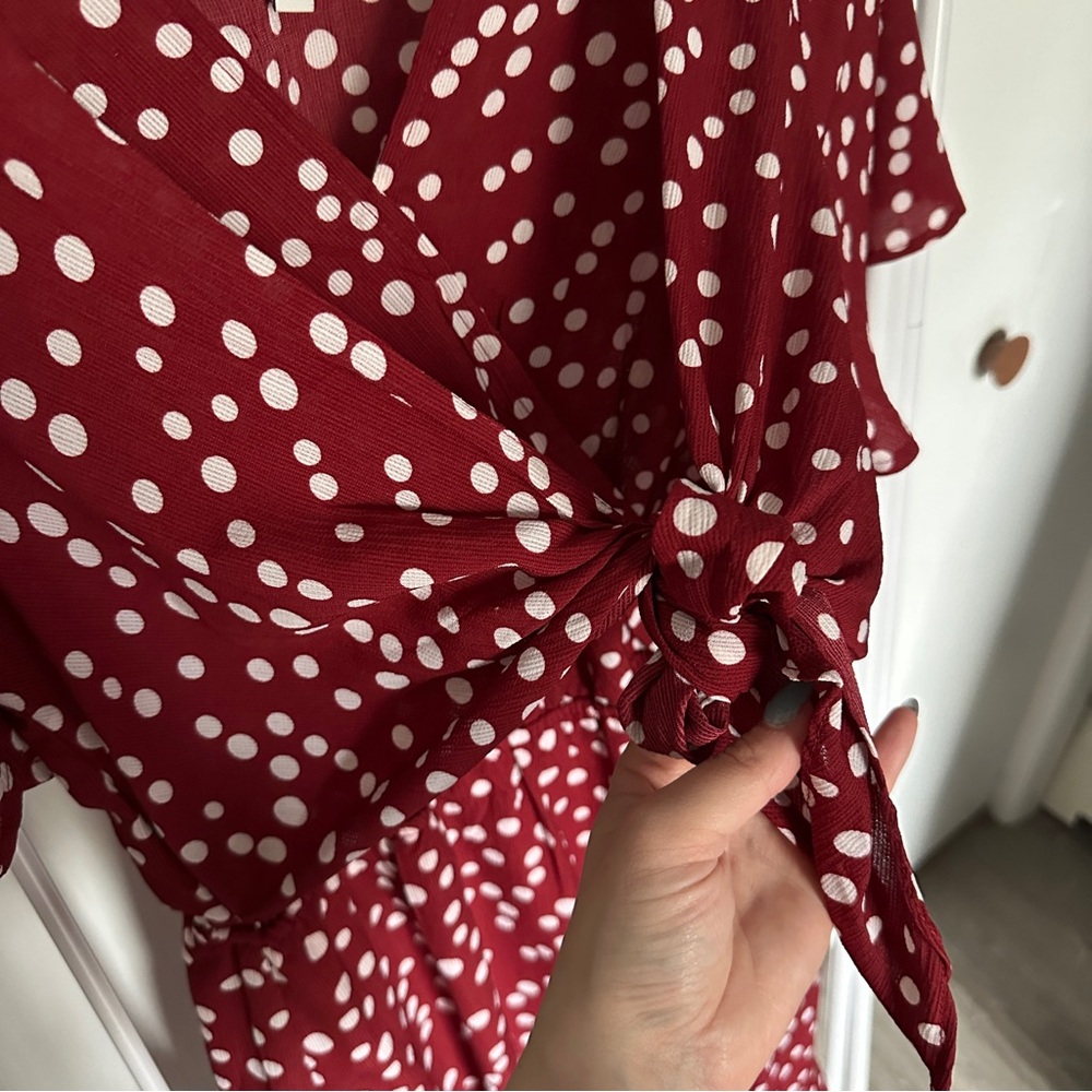 Red Polka Dot Mini Dress - Picture 4 of 8
